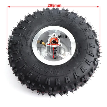 4 inch Rims 4.10-4 Pneumatic Tires with 4&quot; Hub Rim For 49cc Mini Quad Dirt Bike Scooter Tricycle ATV Buggy Tyre Accessories