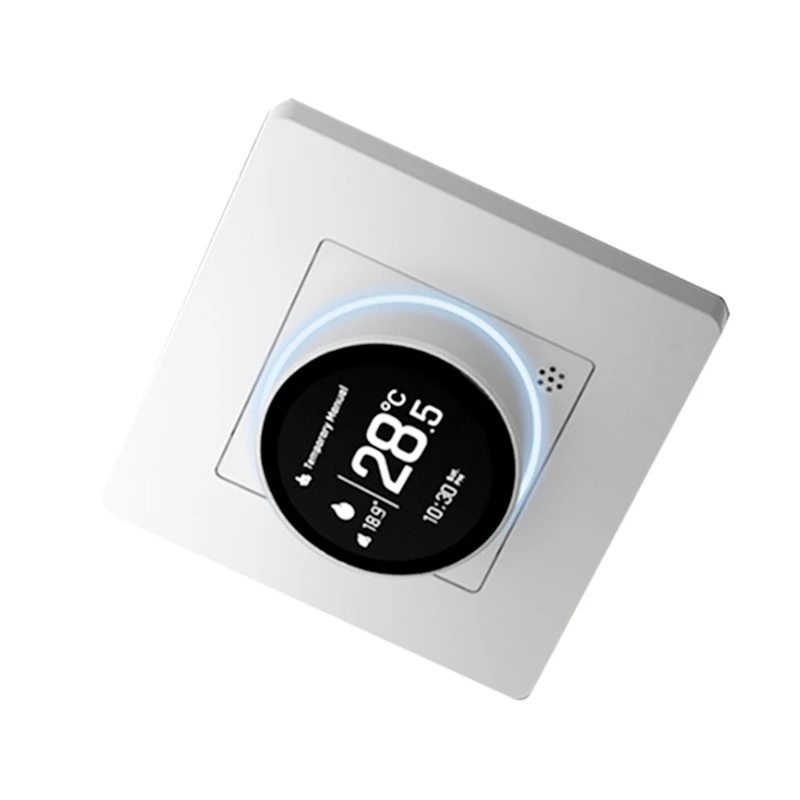 TuyaZigBee Smart Knob Thermostat Star Ring Series Temperature Controller Water Boiler Electric Heating with Wihte-ABLA