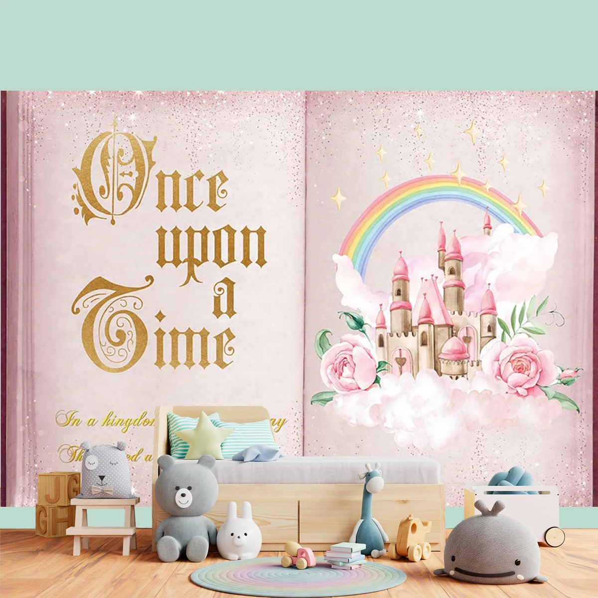 Once Upon A Time Backdrop Castle Photography Background Baby Shower Kids Magic Book Fairy Happy Birthday Room Decoration Banner