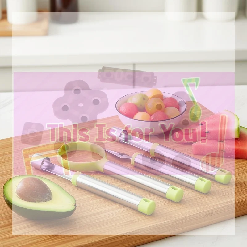 【MA】Stainless Steel Fruit Pitter Tool With Melon Baller Corer Knife For Baking Kitchen Fruit Platter Party Use