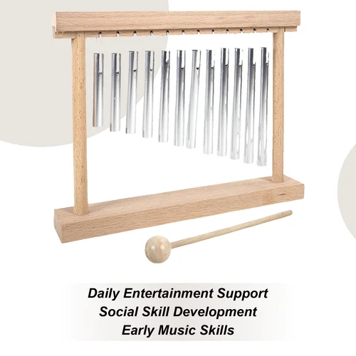 Imagen 1 del producto Carillón de barras, campanas divertidas, instrumentos musicales de percusión, campanas de viento divertidas colaborativas precisas para principiantes, aula, escuela, Yoga
