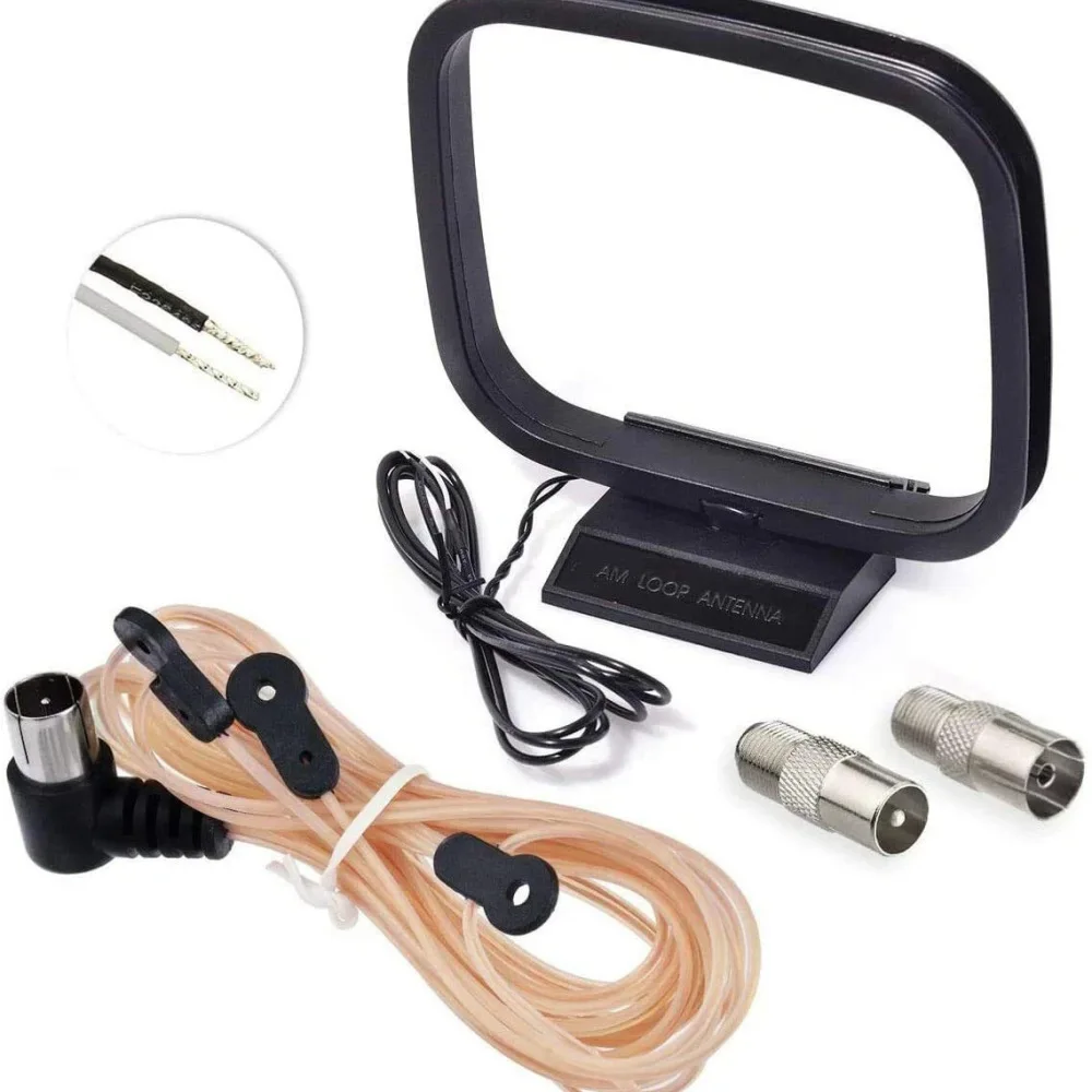 Universal AM FM Radio Antenna Loop Aerial Signal Enhancer Stable Connection For Better Reception Quality Reliable Tool