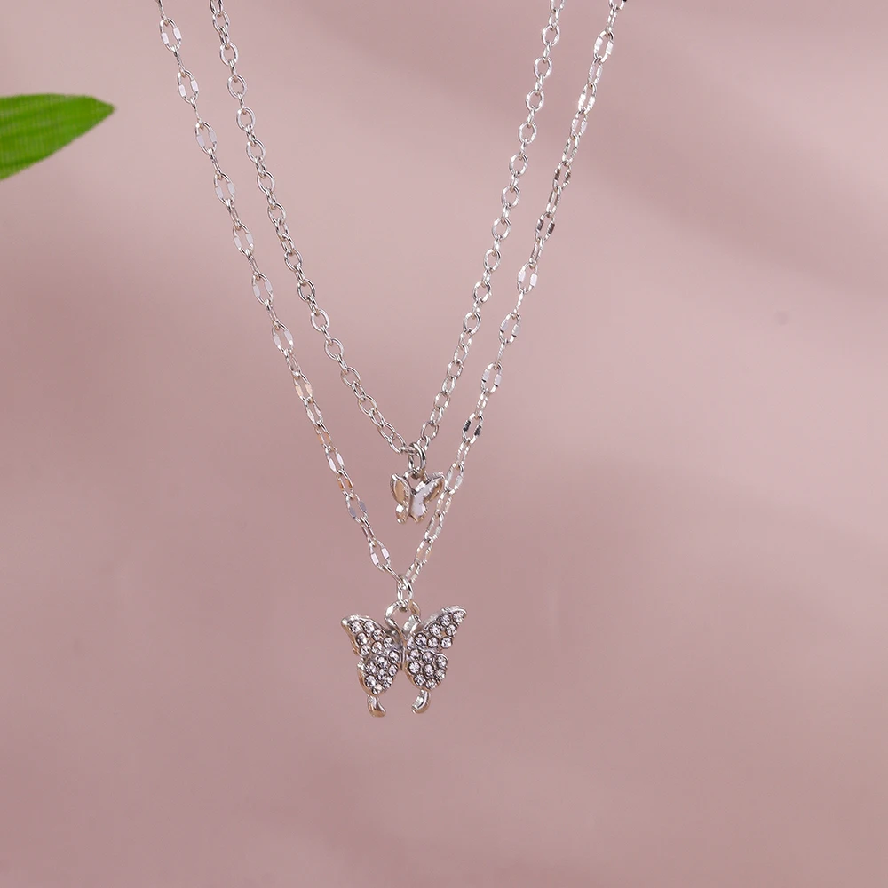 Y2K Kristall Schmetterling Herz Halskette Mode Kpop Glänzende Schlüsselbein Kette Halsketten für Frauen Mädchen Neue Trend Party Geschenke Schmuck – Detail 20