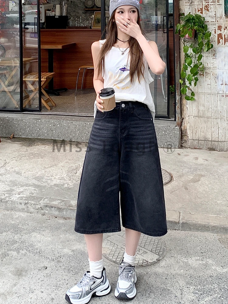 Aesthetic Y2k High Waist Wide Leg Pants Women Fashion Designer Thin Loose Baggy Pant Female Retro Casual Wash Natural Trousers