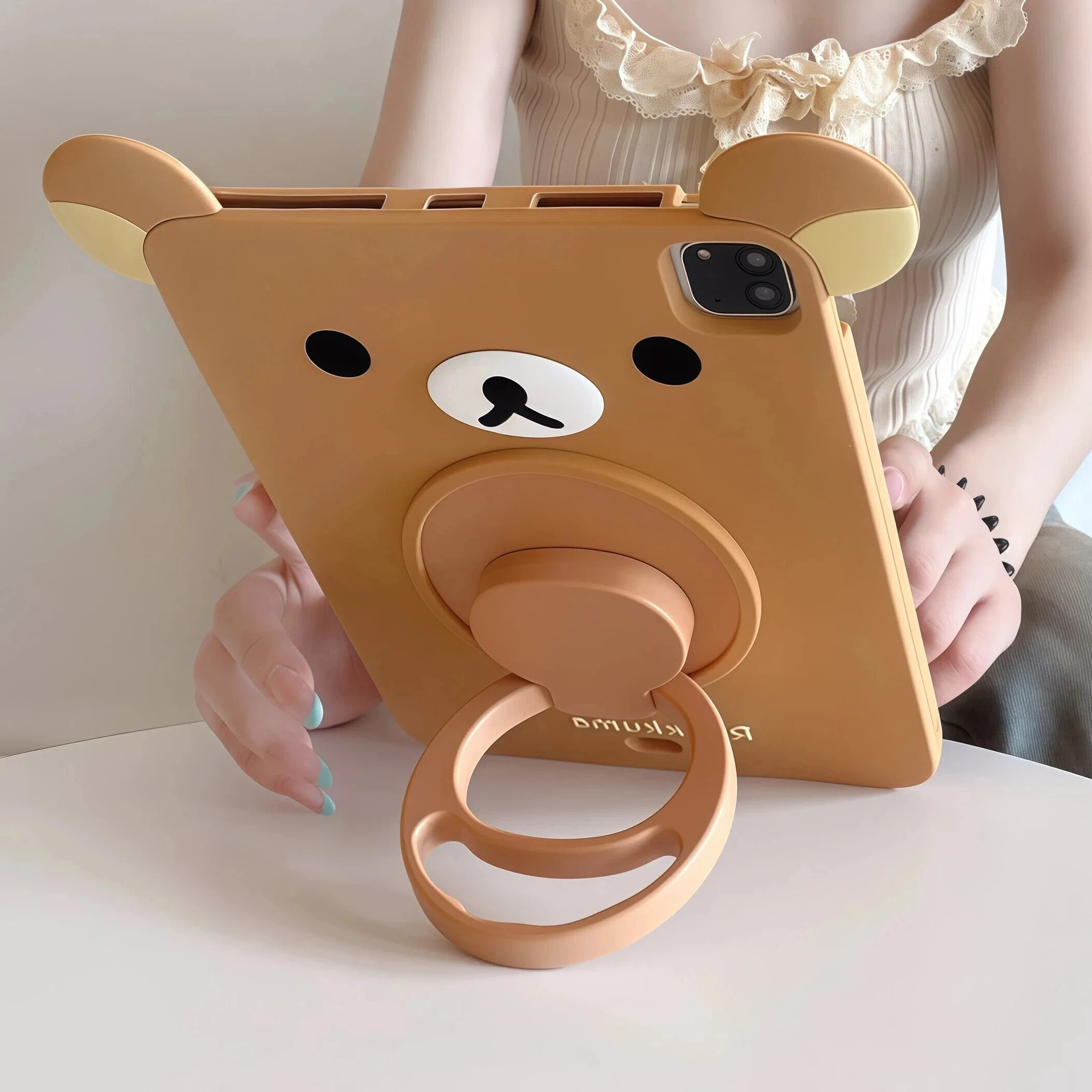 

Cartoon Rilakkuma iPad Case For 9.7in Pro 11 Barcket Case For Air 4 5 10.9in Mini 6 7 8.3in iPad 10th Gen iPad 10.2 9.7in Funda