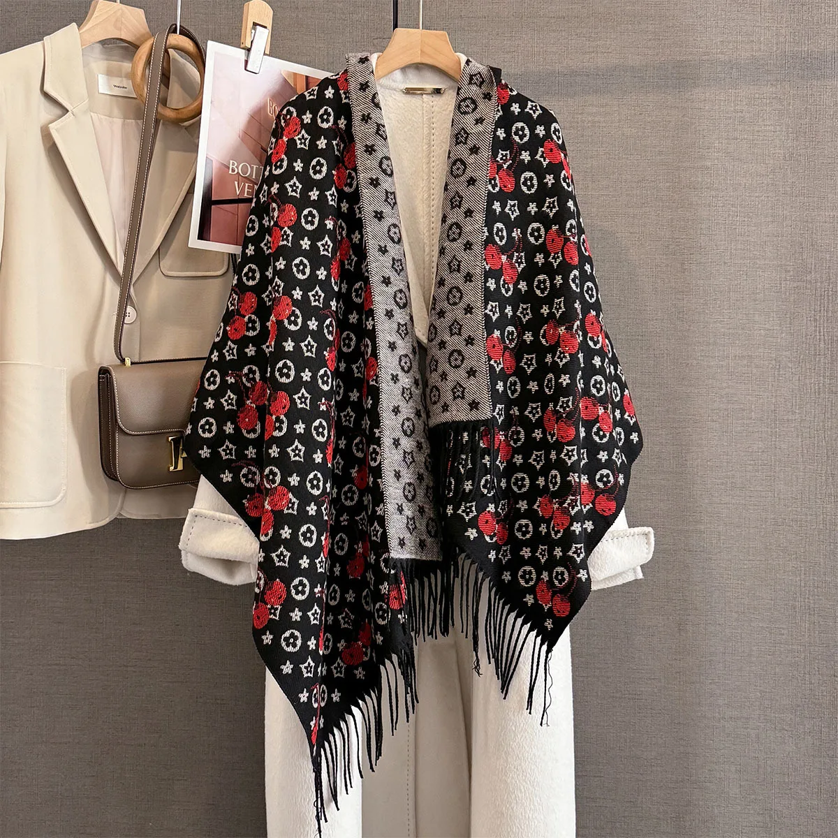 

Новинка 2026, женский зимний шарф, теплый толстый кашемировый шаль с запахом, мягкие уютные стильные теплые шарфы для шеи, модный аксессуар