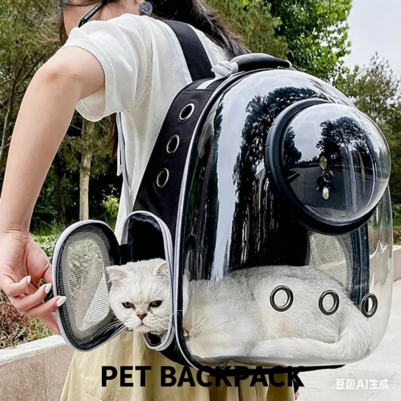 

Рюкзак-переноска для кошек, с прозрачным окном, портативный, в виде космической капсулы, дышащий, большой вместимости.