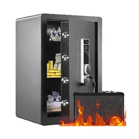SucceBuy Electric Safe 2.2/1.8 Cubic Feet Fingerprint&Digital Security Cabinet Safe W/ Fire-proof Bag for Cash Jewelry Documents