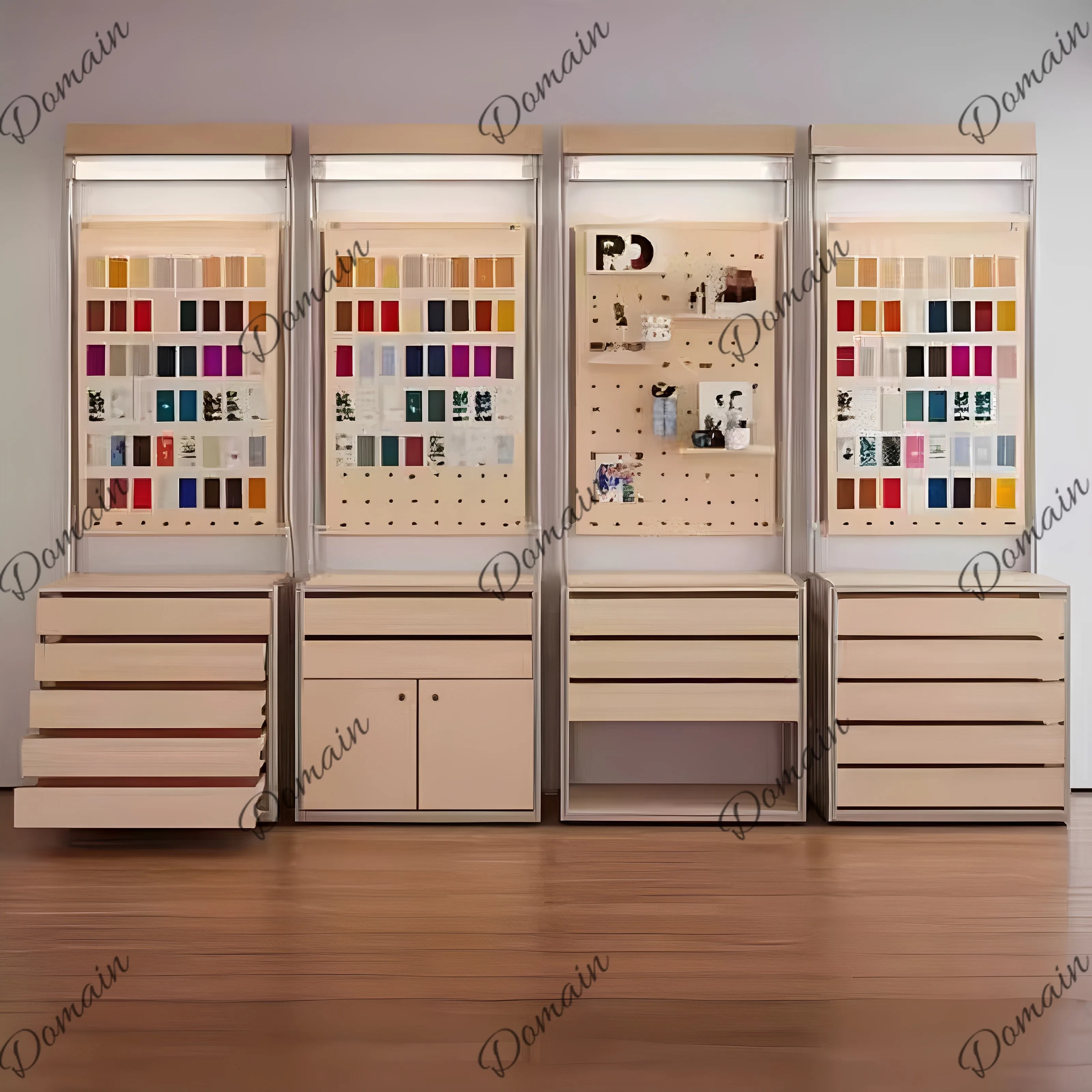Aluminum Profile Birch Ocean Hole Board Display Shelf Display Cabinet Shopping Mall Sample Exhibition Table Shelf Customization