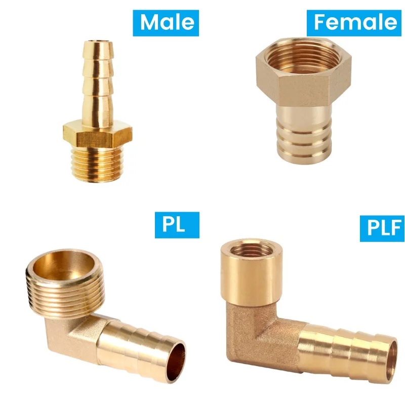 Brass Hose Fitting 6/8/10/12/14/16/19/25mm Barb Tail 1/8