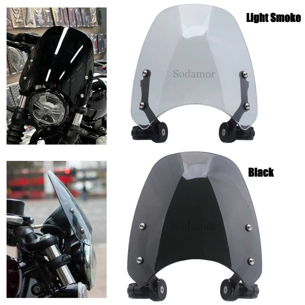 Windschutzscheiben/Windabweiser/Windabweiser in Schwarz/Rauch für Triumph Bonneville Bobber 2017–2026, Motorradzubehör.