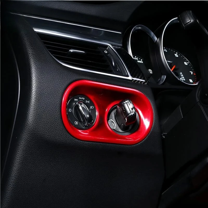 Car styling Inner Console Headlight Switch Buttons Frame Decorative Cover Trim Strip Stickers For Porsche Macan Auto Accessories