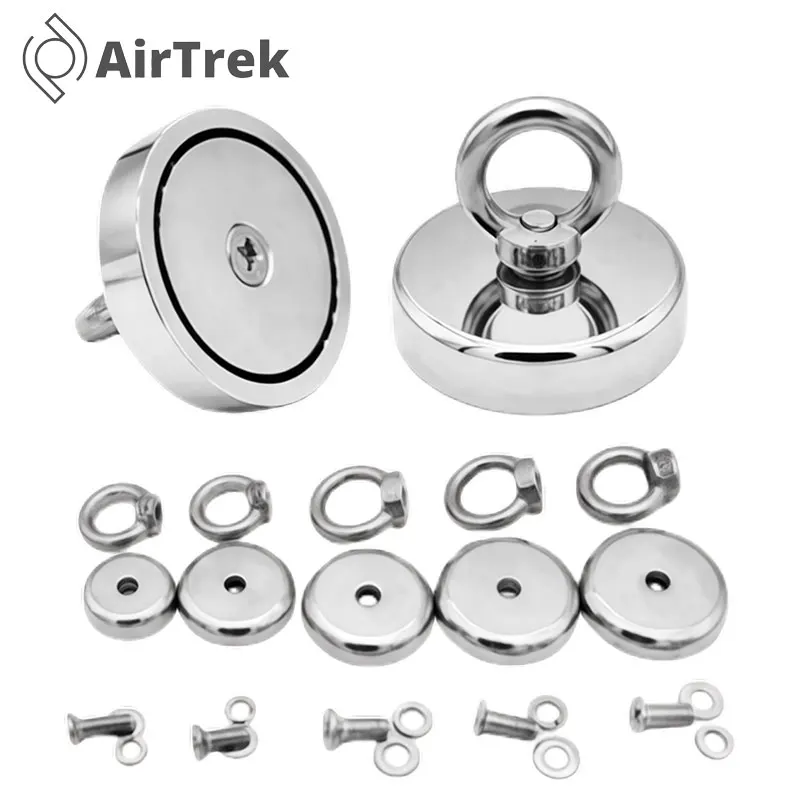 D16-D90mm Super Strong Neodymium Fishing Hook N52 Heavy Duty Rare Earth Neodymium with Countersunk Hole Eyebolt Salvage Magnetic