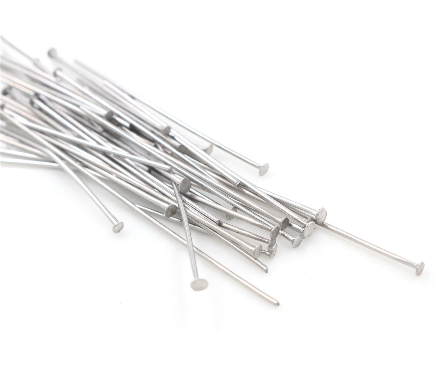No Fade 100pcs/Lot 20 30 35 40 70 mm Stainless Steel Flat Head Pin Findings Headpins For Jewelry Making DIY Supplies Accessories