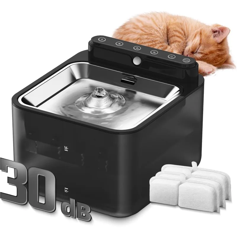 Wireless Cat Water Fountain Battery Operated,Water Fountains for Cats Indoor,108oz/3.2L Motion Sensor Pet Water Fountain