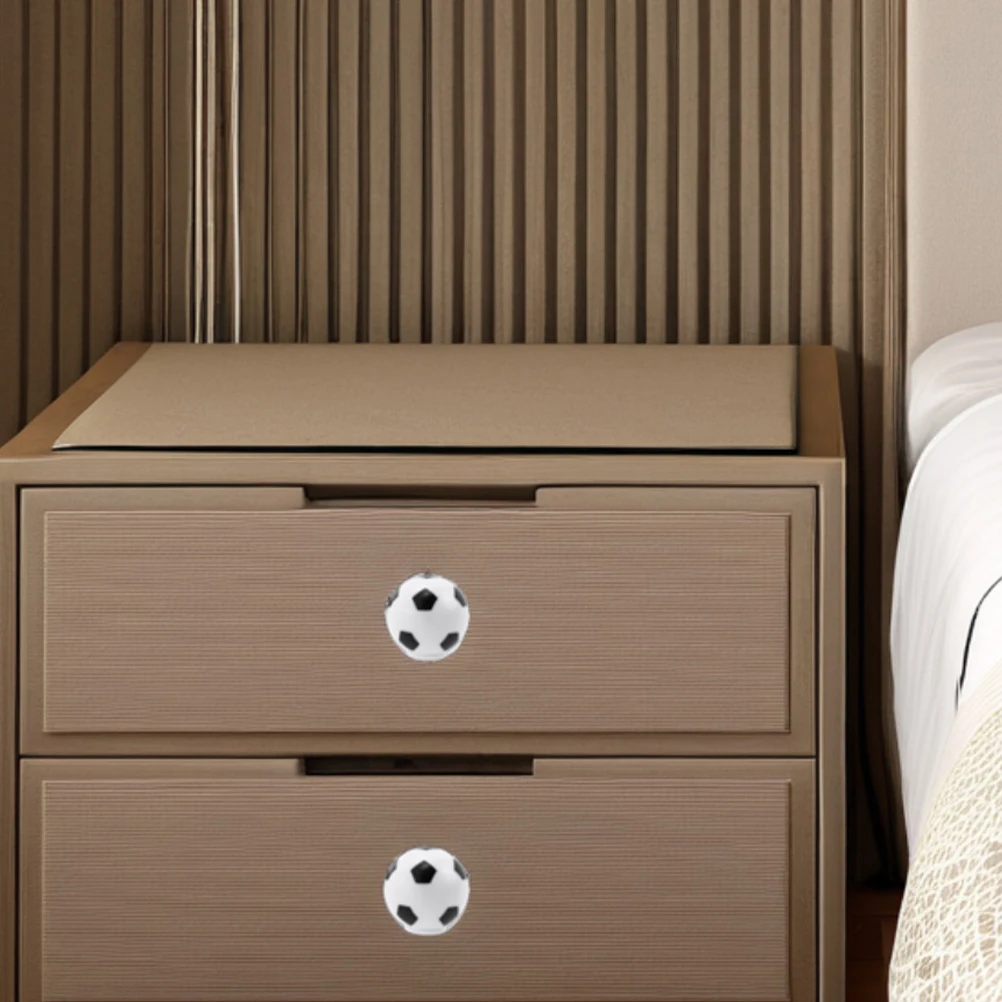 

4Pcs Football Dresser Knobs Soccer Drawer Pulls Room Furniture Hardware Versatile Longlasting for Cabinets Doors
