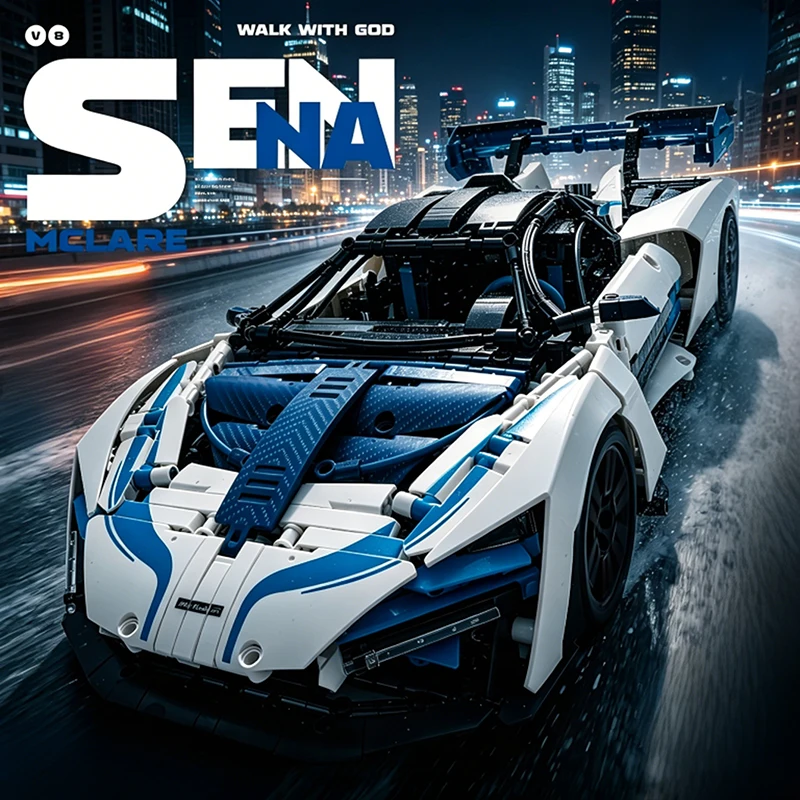 

2026 New 1:10 Technical Senna Supercar Building Blocks Kit, Top Hypercar Brick Model, Collectible Gift For Car Enthusiasts