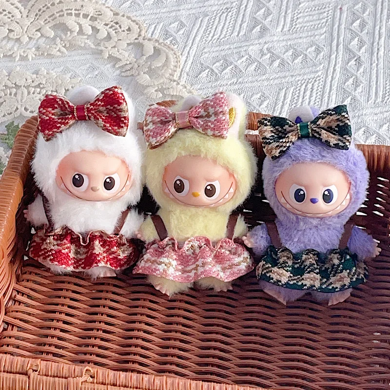 Mini vestiti per bambole in peluche da 10 cm Accessori per abiti per la Corea Kpop Exo Labubu 4.0 vestito Abbigliamento Regalo Solo vestiti e senza bambole