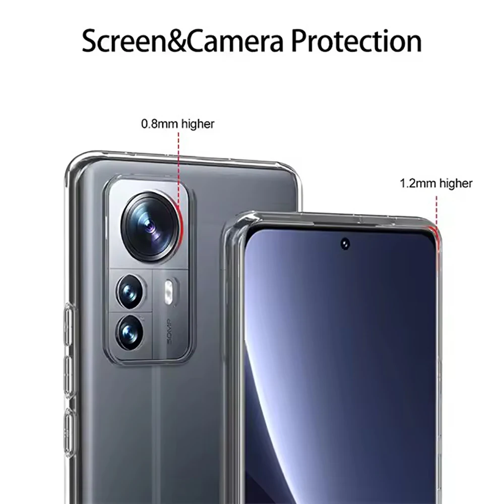 Klare Silikon-weiche Handyhülle für Xiaomi Mi 12 12s 12x Mi 12 lite Mi 12 12T Pro Ultradünne, klare Rückseite – Detail 3