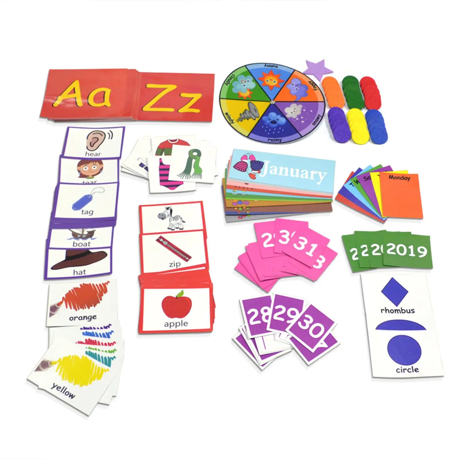 Set di calendari per l'apprendimento circolare, giocattoli educativi per l'apprendimento dei bambini
