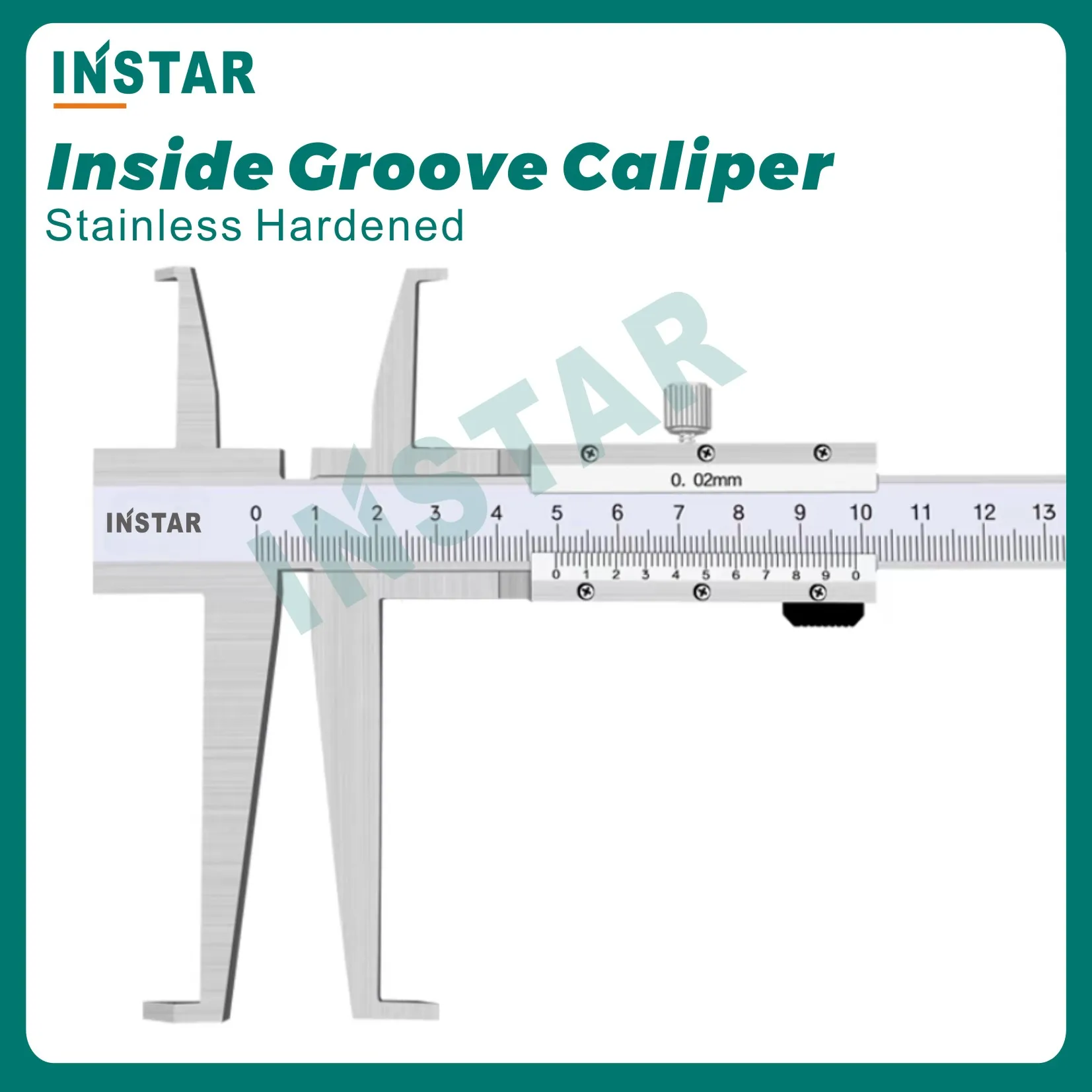 Instar Inside Groove Vernier Caliper 9-150mm 9-200mm, 9-300mm 0.02mm Double Jaws Stainless Steel Caliper Gauge