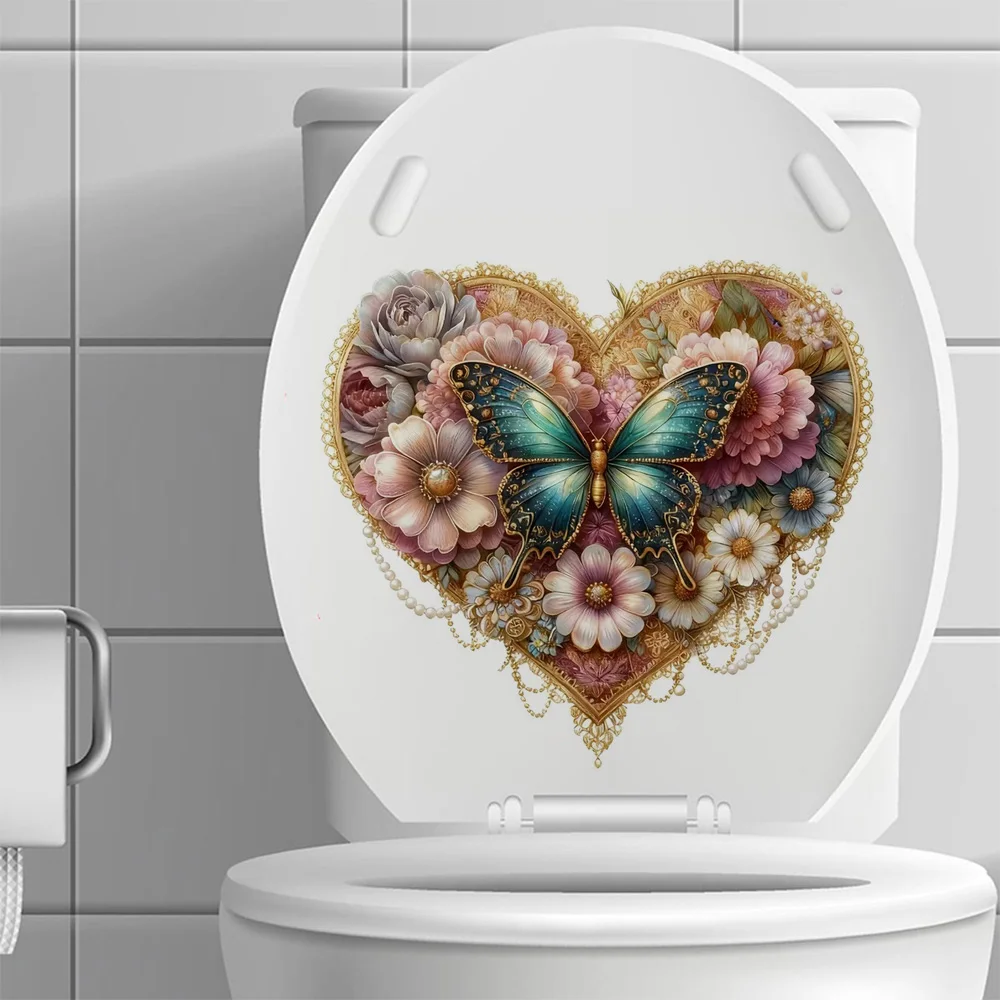 

Noble Love Butterfly Flower Sea Pattern Decorative Sticker, Bedroom Entryway Living Room Porch Home Decoration Wall Stickers