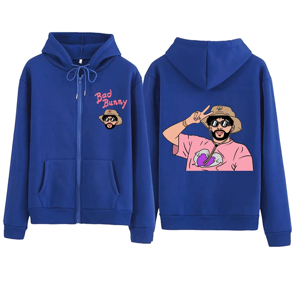 Un Verano Sin Ti Bad Bunny 2024 Rits Hoodie Harajuku Pullover Tops Streetwear Muziekfans Cadeau V-Hals Sweatshirts