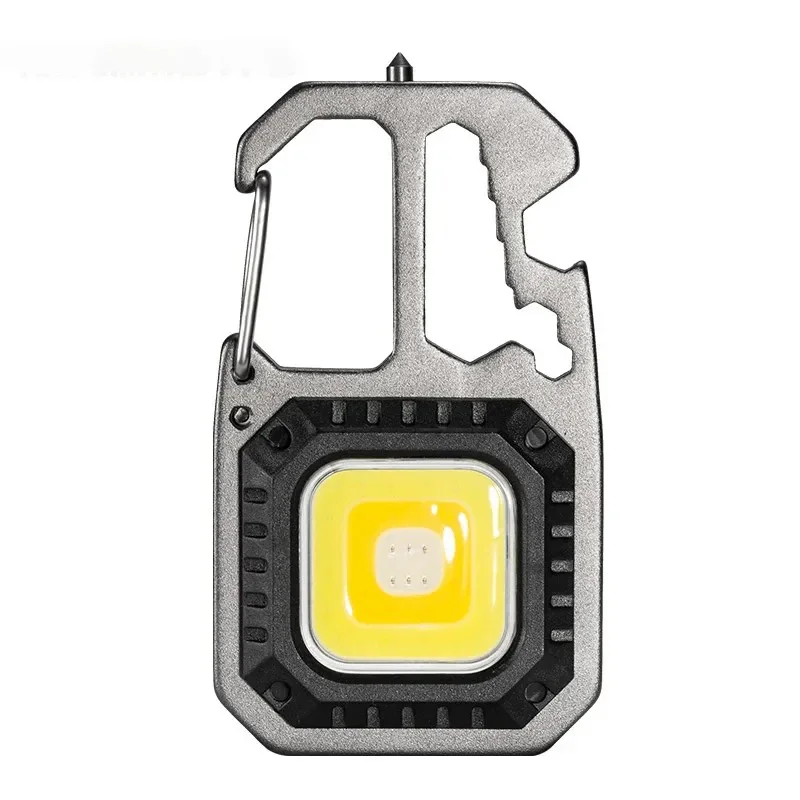 Portable Mini Flashlight Keychain Rechargeable Small LED Keychain with Dot Screwdriver Suitable for Camping and Outdoor Hiking