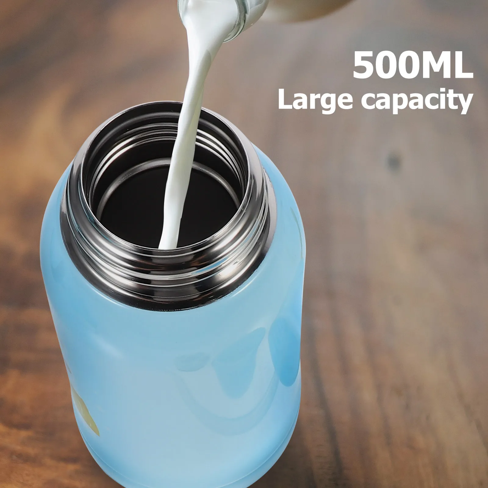 

1pc Cartoon Antler Stainless Steel Insulation Cup Vacuum Cup With Straw For Kids Leakproof Sealing Portable Children Baby