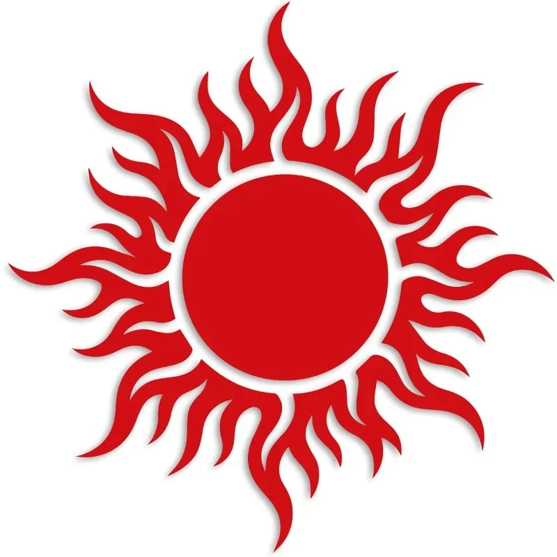 Vehicle Home Decor Sticker Sun Cutout Flame Border Vinyl Decal Universal Removable Waterproof for Smooth Surfaces