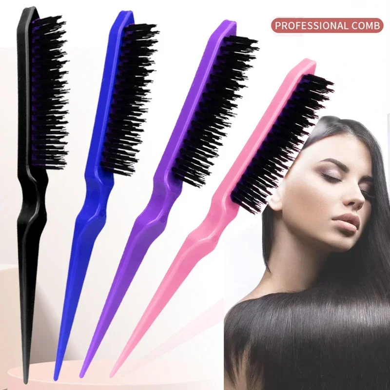 1Pc Hair Brushes Comb Slim Line Women Convenient Salon Boar Bristle Profession Styling Tools DIY High Quality Hairdressing Combs