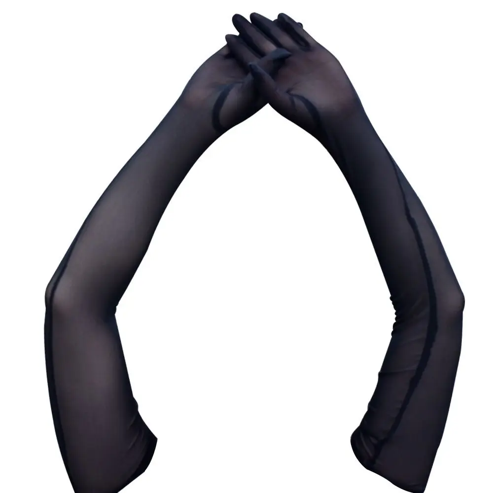Halloween Full Finger Opera Prom Long Sheer Finger Pantyhose Gloves Transparent Gloves Seamless Mitten