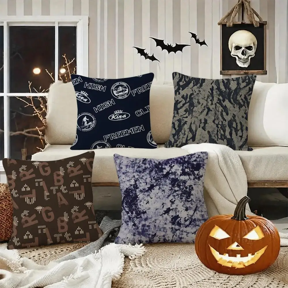Alphabet Texture Cushion Cover Halloween decoration trick or treat cushion cover, ghost, pumpkin head, bat decoration