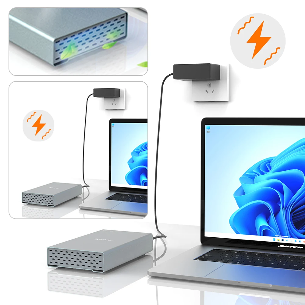 

Dual Bay Enclosure USB-C 10Gbps NVME M.2 Duplicator with Offline Clone for M.2 NVMe and 2.5 3.5 Inch SATA SSD/HDD