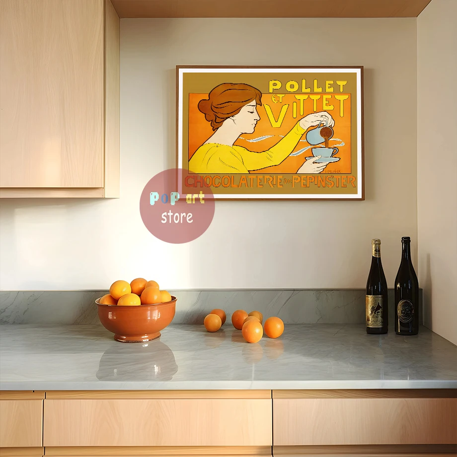 French Food Kitchen Poster Canvas Painting Foods Aesthetic Wall Decor AD Poster Vintage Wine Restaurant Kitchen Food Print Decor