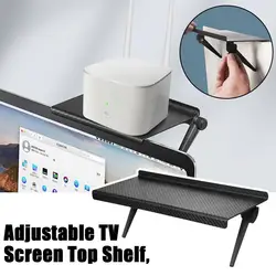 Adjustable TV Screen Shelf Rack Holder Computer Monitor Desktop Screen Shelf TV Buddy Organizer Home Office Storage Rack