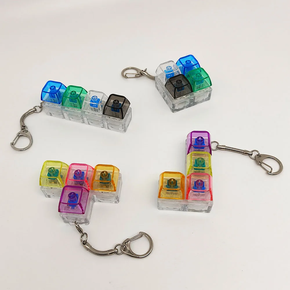 Fingertip Press To Decompress New Strange Toys Transparent Key Cap Keychain Key Ring Mobile Phone Backpack Pendant