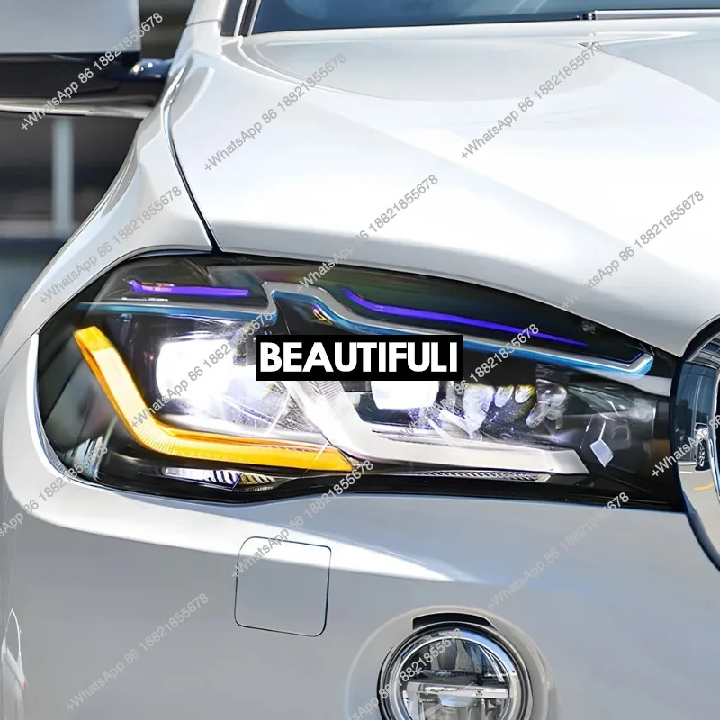 For  X5 X6 28i 35i 50i F15 2014-2018 LED Auto Headlights Assembly Upgrade 2023 Style DRL Projector Lens Car Tool Accessories