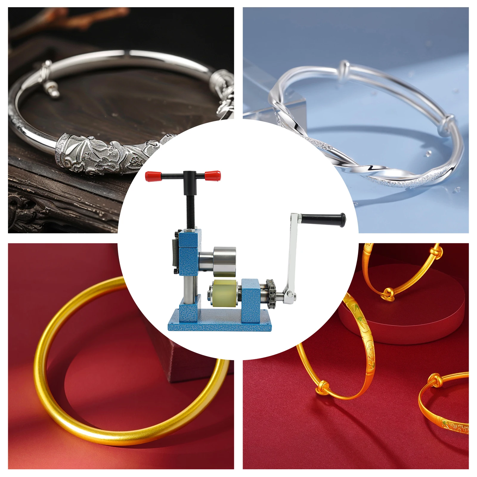 Modern Jewelry Bending Machine Hand Crank Ring Bracelet Press Bending Machine Manual Jewelry Press Bender Making Tool 18*24cm