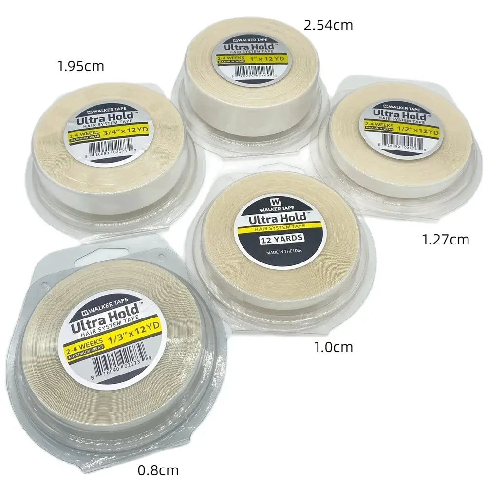 Alles mit Box, 0,8/1,95/2,54 cm Breite, weißes Ultra-Hold-Klebeband, doppelseitiges Klebeband, Spitzenfront-Klebeband, Haarklebeband, wasserfestes Perückenband – Detail 4