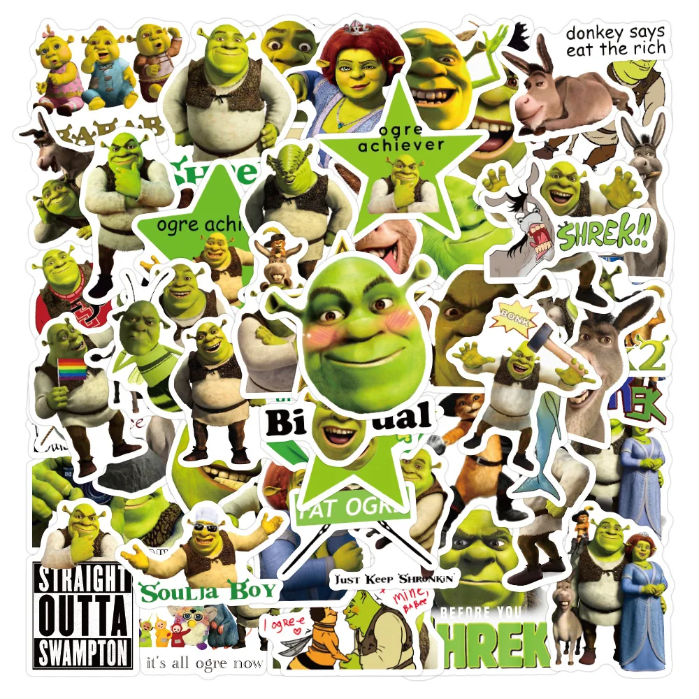 10/30/50PCS Disney Cartoon Monster Shrek Stickers Decals Decoration DIY Motorcycle Phone Notebook Fridge Graffiti Sticker Toys