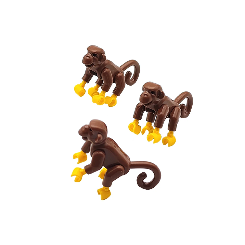 Building Blocks Zoo Monkey Wolf Mouse Bear Elephant Camel Cat Giraffe Deer Chinese Dragon Brown Orange Mouse Scene Props Toy