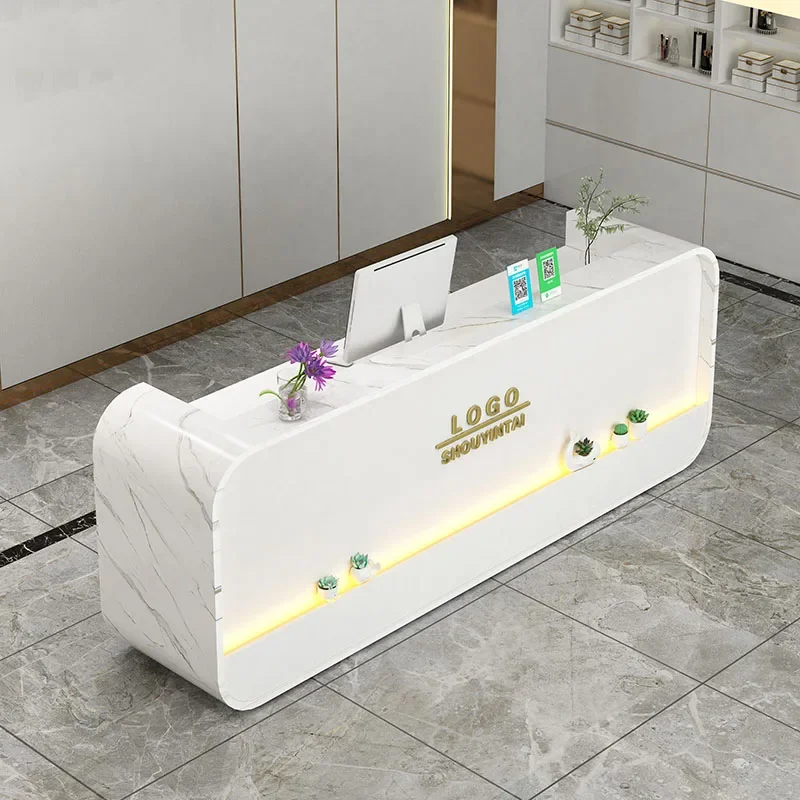 Beauty Mobile Hotel Reception Desk Modern Retail Shop Nail Salon Designs Reception Desk Clinic Mostrador Oficina Furniture HDH