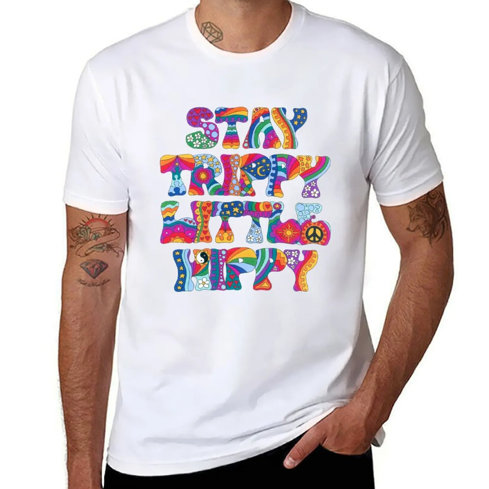 

Psychedelic Stay Trippy Little Hippy T-Shirt anime t shirts oversize t shirts for man graphic cars