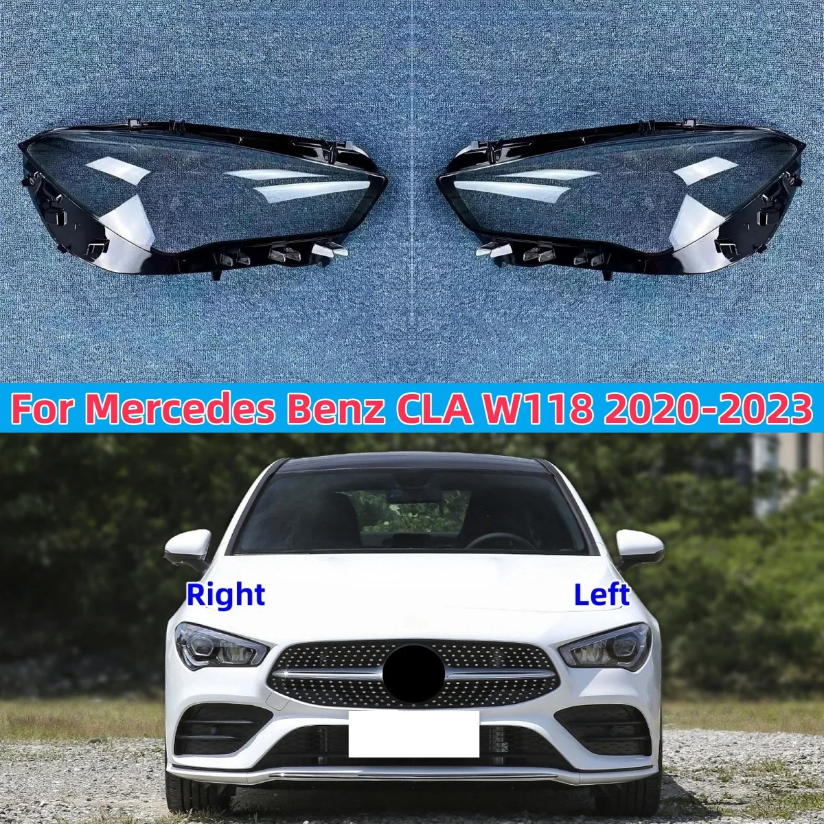 

Для Mercedes Benz W118 CLA 2020 2021 2022 2023, крышка автомобильных фар, линза, прозрачный абажур, корпус лампы из плексигласа