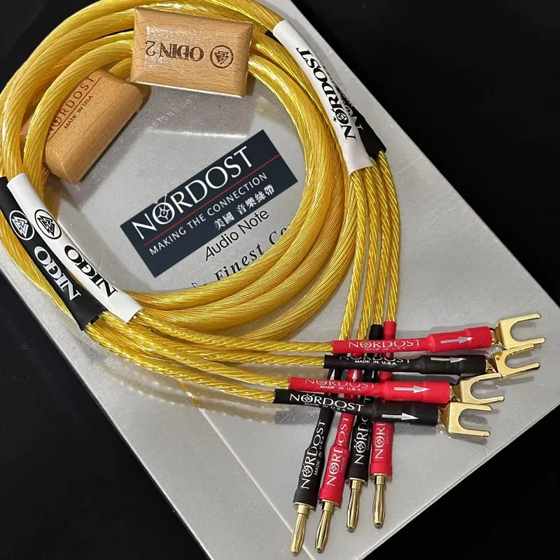 New Nordost Odin 2 Gold Speaker Cable Sterling Silver audiophile Loudspeaker amplifier Wire with gold Plated Banana Plug 1 pair