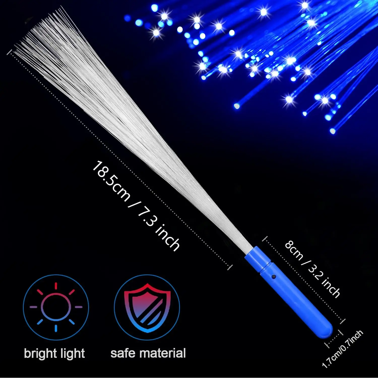 Glow Sticks Light Up Fiber Optic Stick Glow Wands Bulk with 3 Flashing Models for Halloween Party Favors Birthday Wedding