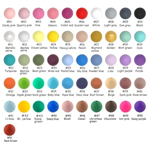 50PCS 9/12/15mmラウンドシリコンビーズバルクシリコンスペーサーブレスレットを作るためのDIYブレスレットネックレスジュエリーアクセサリー 12ベストセールスシリコーンチャーム-6