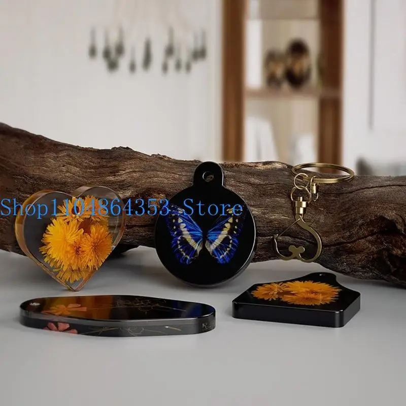 652F Pendant Oval Fan-shaped Round Bone Listing Silicone Mold Ornament Plaster Mold - Detail 1