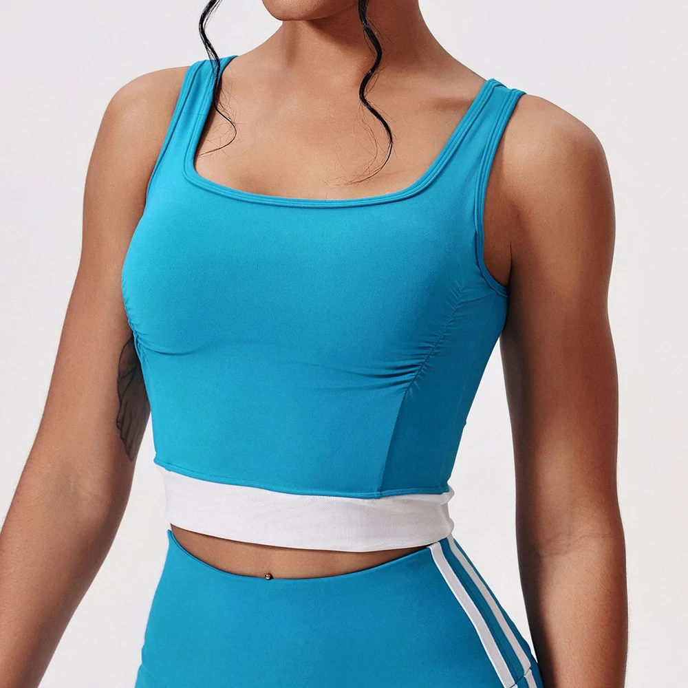 Shockproof Sports Vest Women Gym Top Female Sports Bra Training Sleeveless Yoga Clothes Quick Dry Sportswear Workout Tank Top